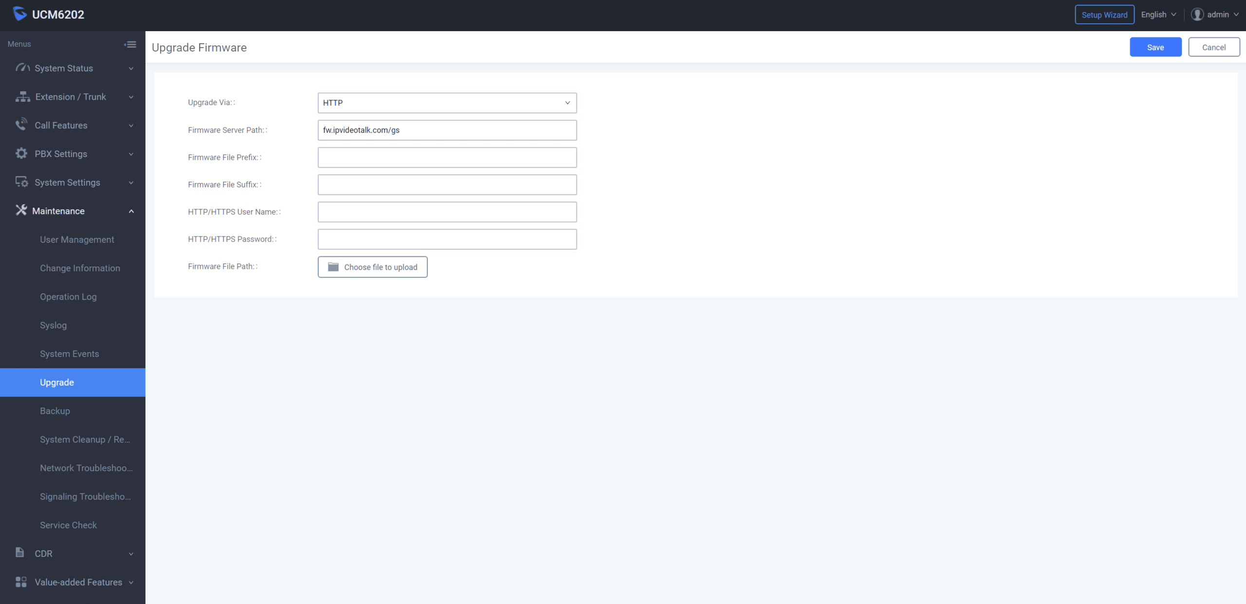 UCM6202 Firmware Upload